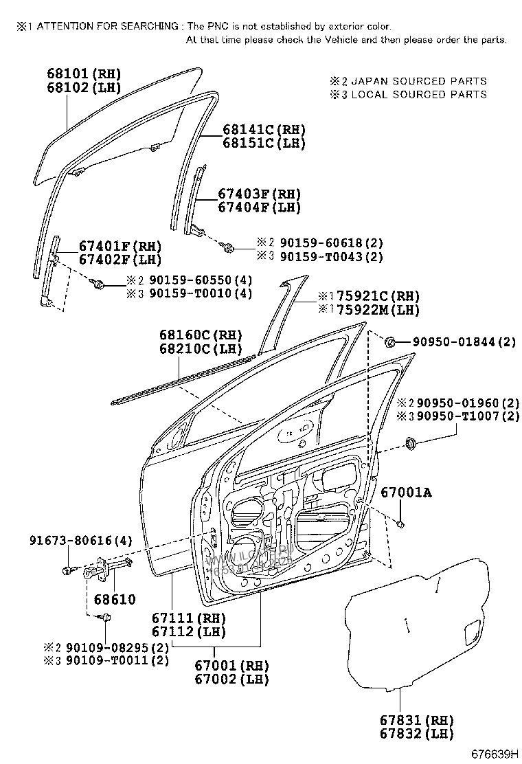 FRONT DOOR PANEL & GLASS TOYOTA ETIOS/LIVA/CROSS&(135310)