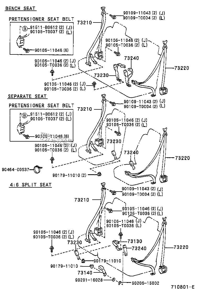 SEAT BELT TOYOTA HILUX&(672360)