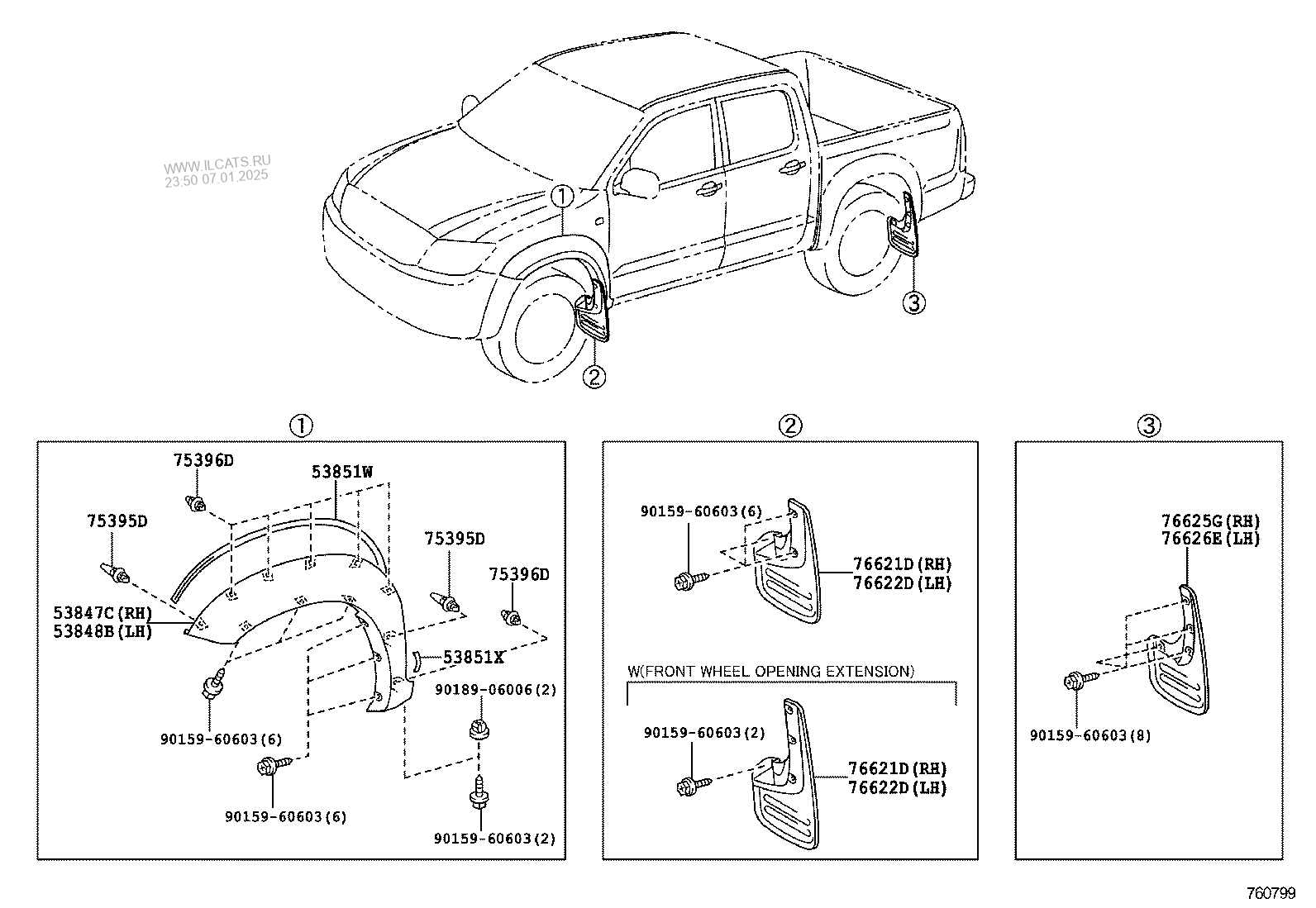 SPOILER & SIDE MUDGUARD TOYOTA HILUX&(672380)