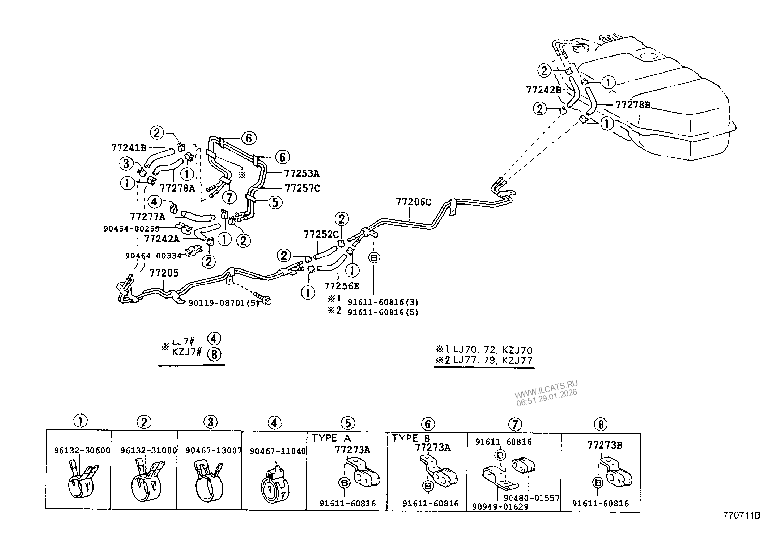 FUEL TANK & TUBE TOYOTA HILUX&(672360)