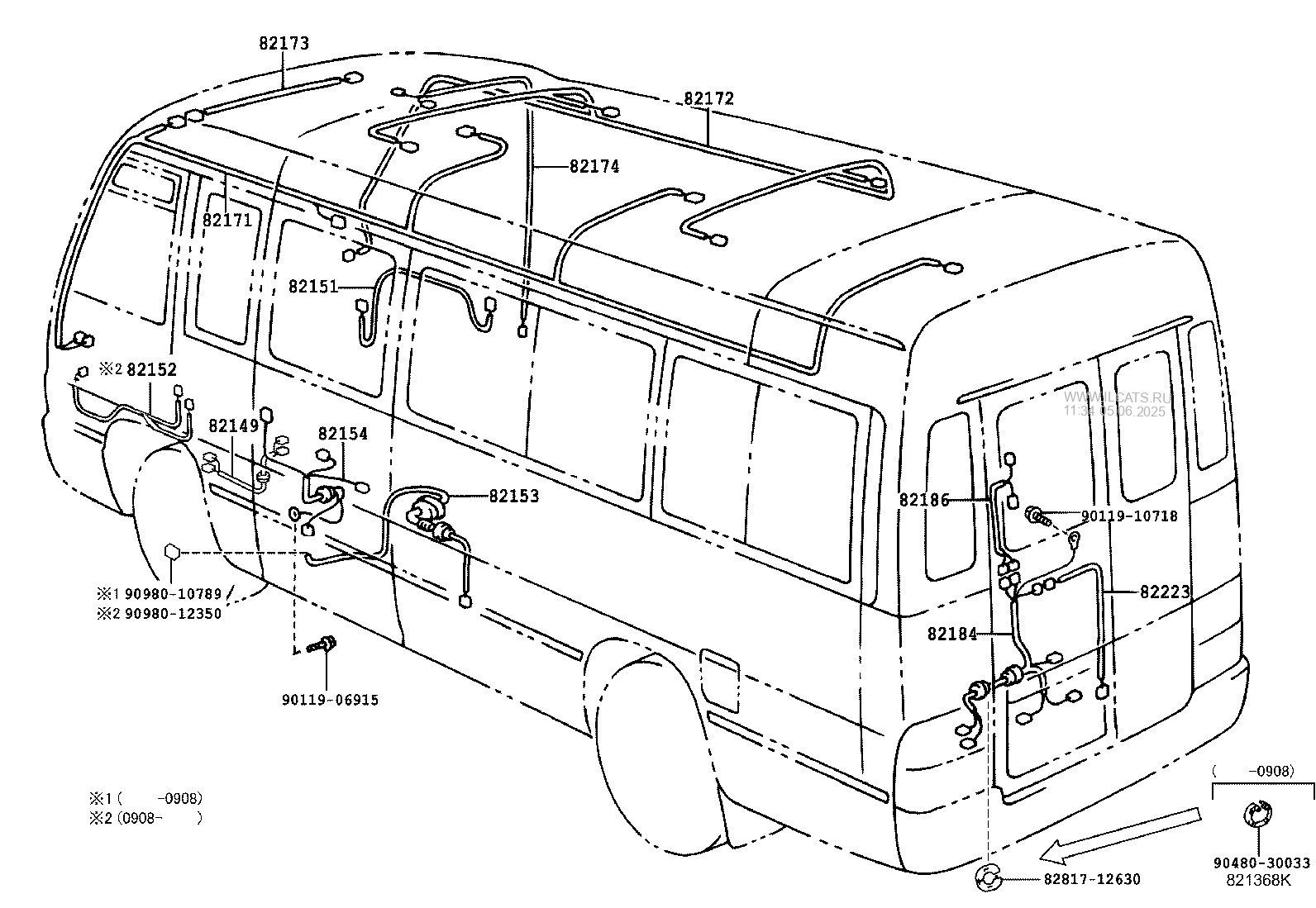 WIRING & CLAMP TOYOTA COASTER&(811230)