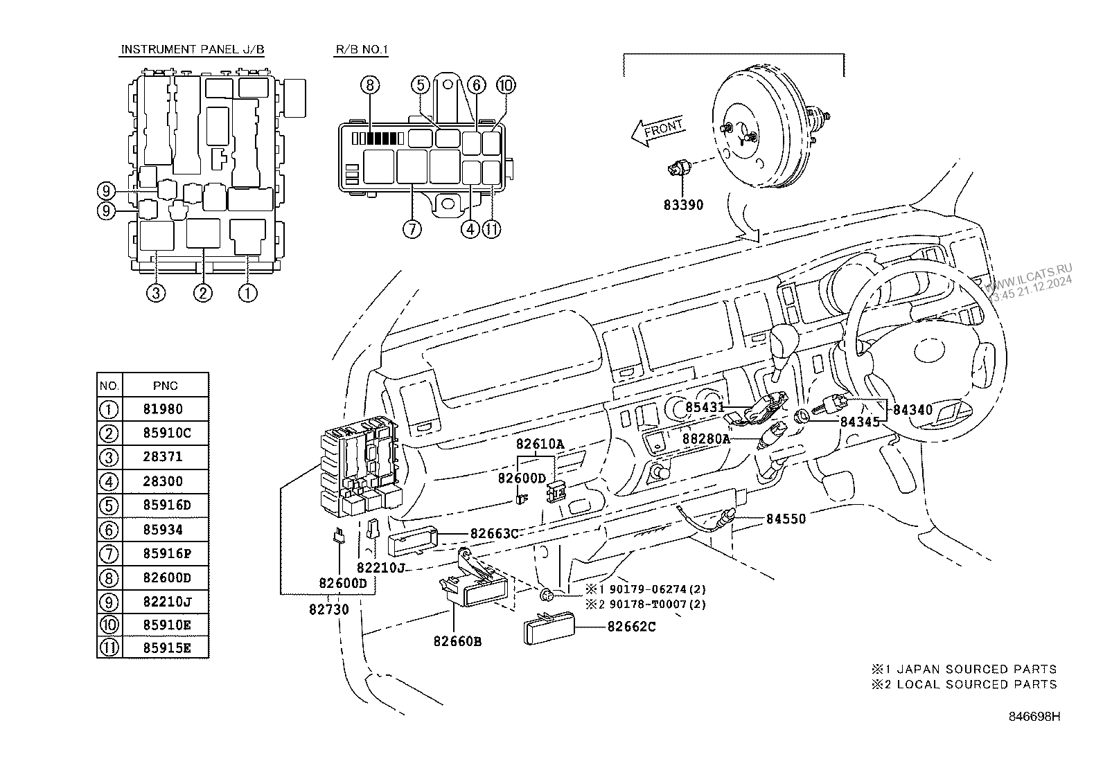 SWITCH & RELAY & COMPUTER TOYOTA HIACE&(711350)