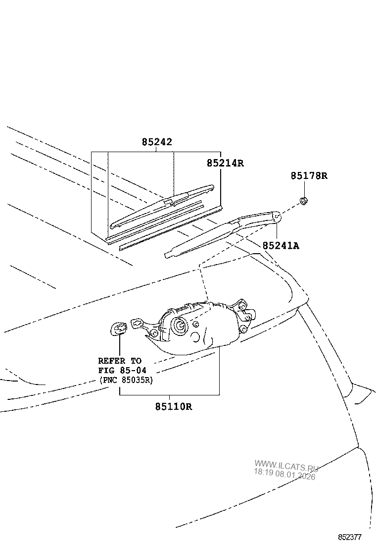 REAR WIPER TOYOTA LAND CRUISER PRADO&(781360)