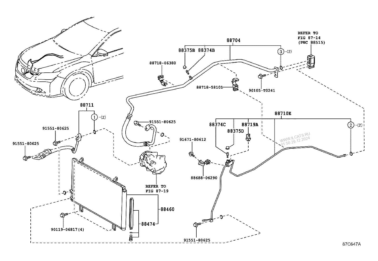 HEATING & AIR CONDITIONING - COOLER PIPING TOYOTA CAMRY/AURION/HV(ARL ...