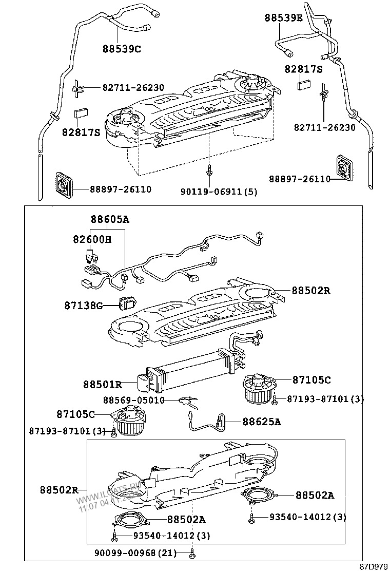 HEATING & AIR CONDITIONING COOLER UNIT TOYOTA HIACE&(711360)