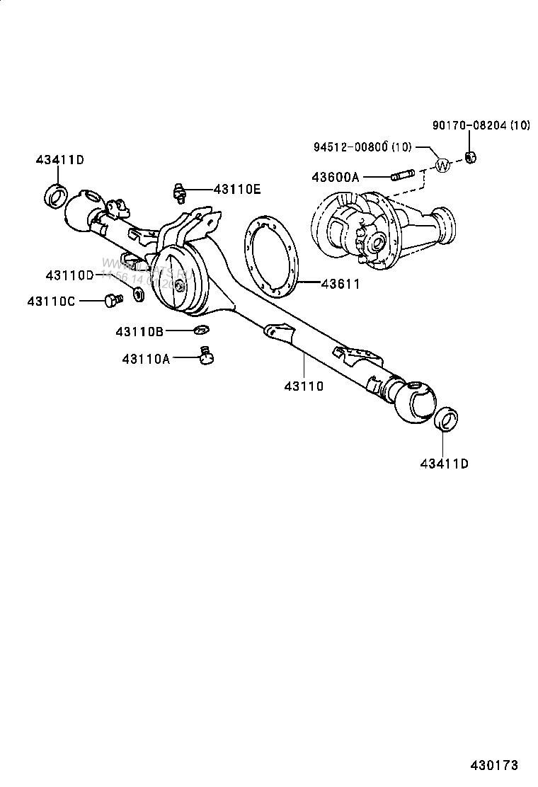 Front Axle Housing And Differential Toyota Hilux4runner 4wdand671350