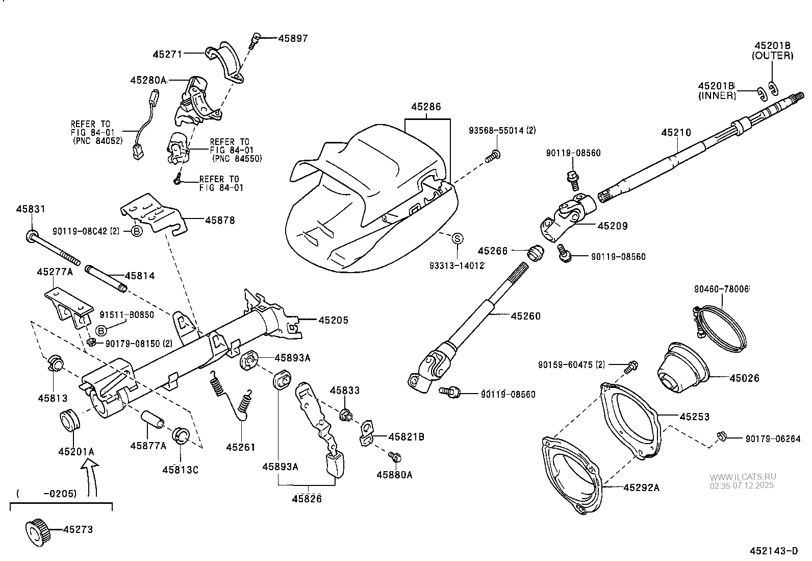 STEERING COLUMN & SHAFT TOYOTA MR2&(211230)
