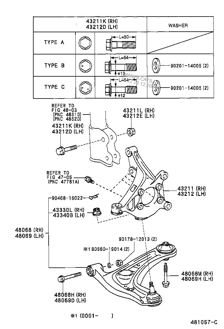 FRONT AXLE ARM & STEERING KNUCKLE TOYOTA MR2&(211230)