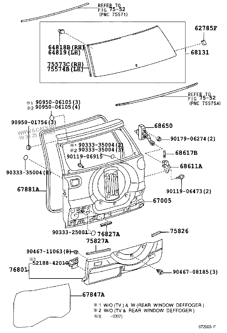 BACK DOOR PANEL & GLASS TOYOTA RAV4&(662220)
