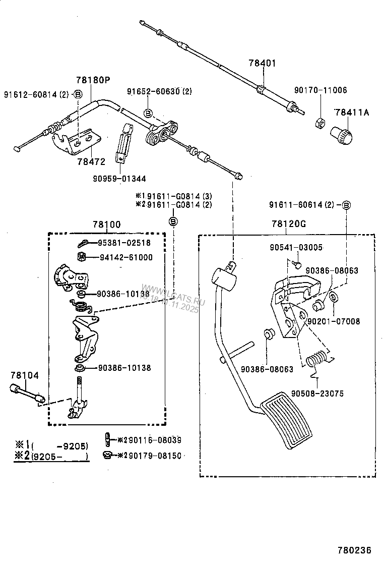 ACCELERATOR LINK TOYOTA HILUX 2WD&(672350)