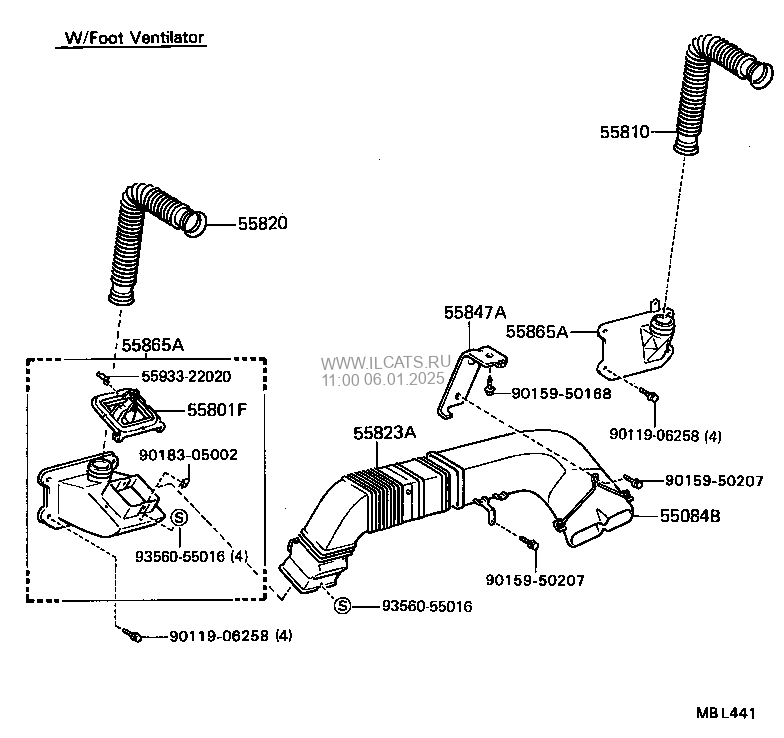 FRONT VENTILATOR TOYOTA DYNA&(752230)