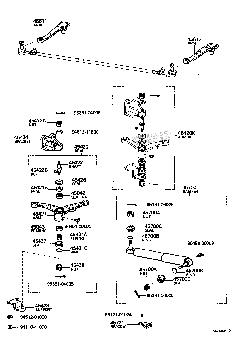 FRONT STEERING GEAR & LINK TOYOTA LAND CRUISER&(791210)