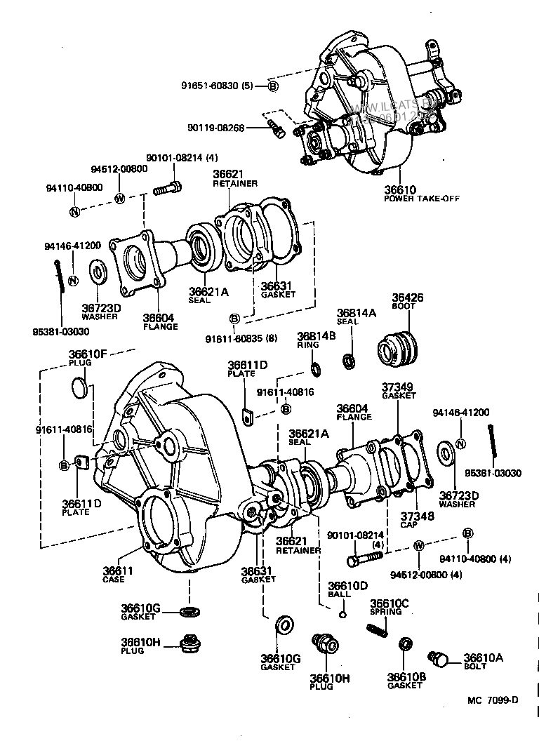 POWER TAKE-OFF CASE & GEAR TOYOTA LAND CRUISER&(781210)