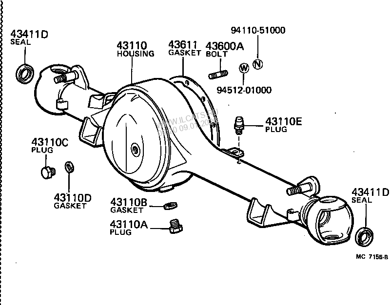 FRONT AXLE HOUSING & DIFFERENTIAL TOYOTA LAND CRUISER&(781210)