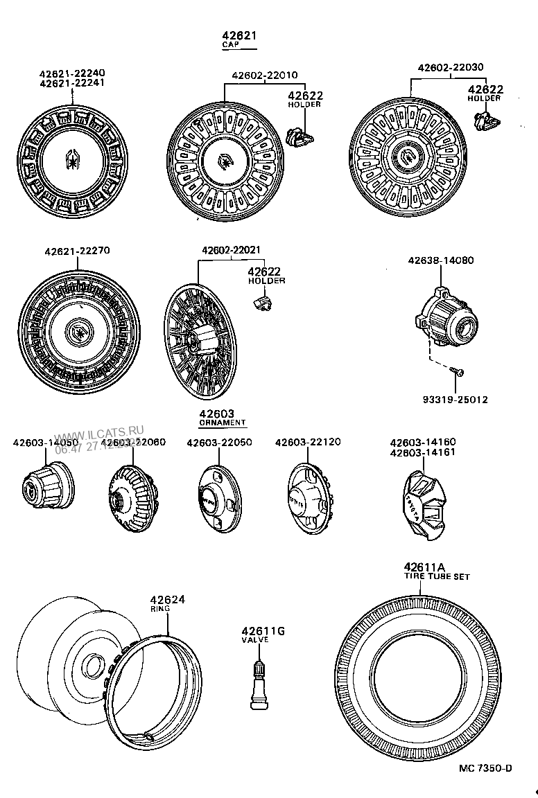 DISC WHEEL & WHEEL CAP TOYOTA CRESSIDA&(311240)