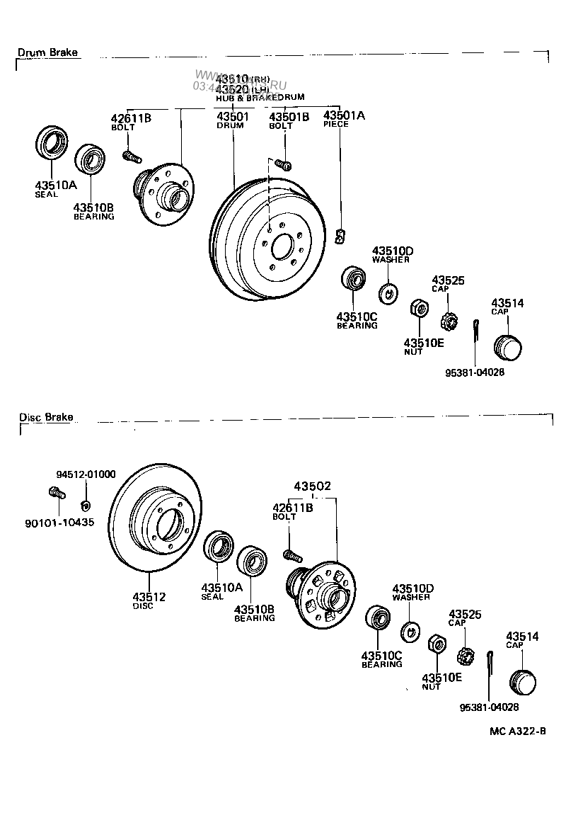 FRONT AXLE HUB TOYOTA HILUX&(671240)