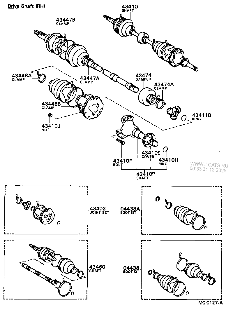 FRONT DRIVE SHAFT TOYOTA COROLLA SED/LB&(151210)