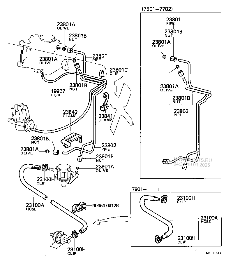 Fuel Pipe & Clamp Toyota Land Cruiser&(791210)