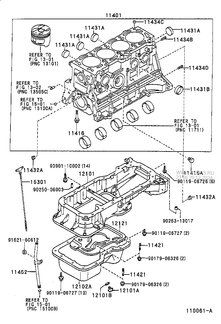 CYLINDER BLOCK TOYOTA COROLLA SPACIO&(154140)