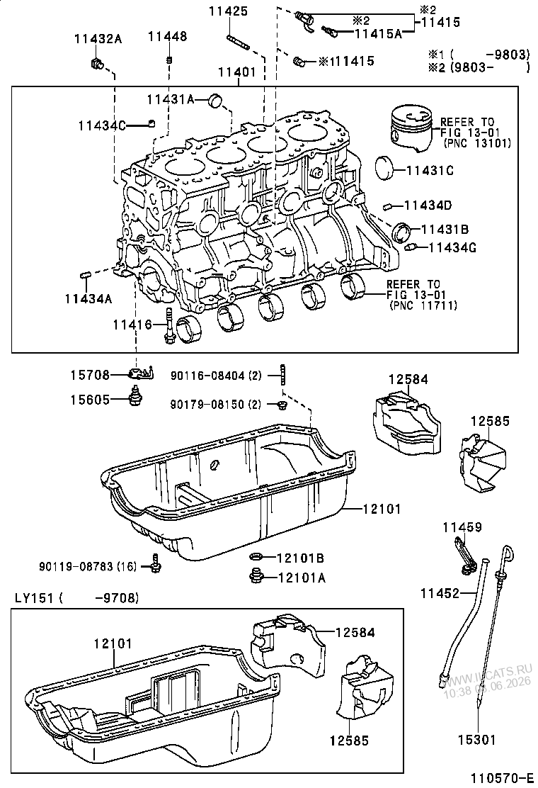 CYLINDER BLOCK TOYOTA SPRINTER 152130 