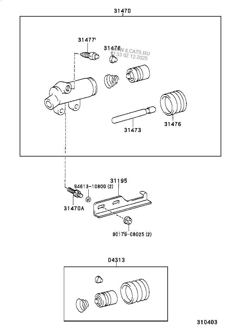 CLUTCH RELEASE CYLINDER TOYOTA DYNA 200/TOYOACE G25&(751160)