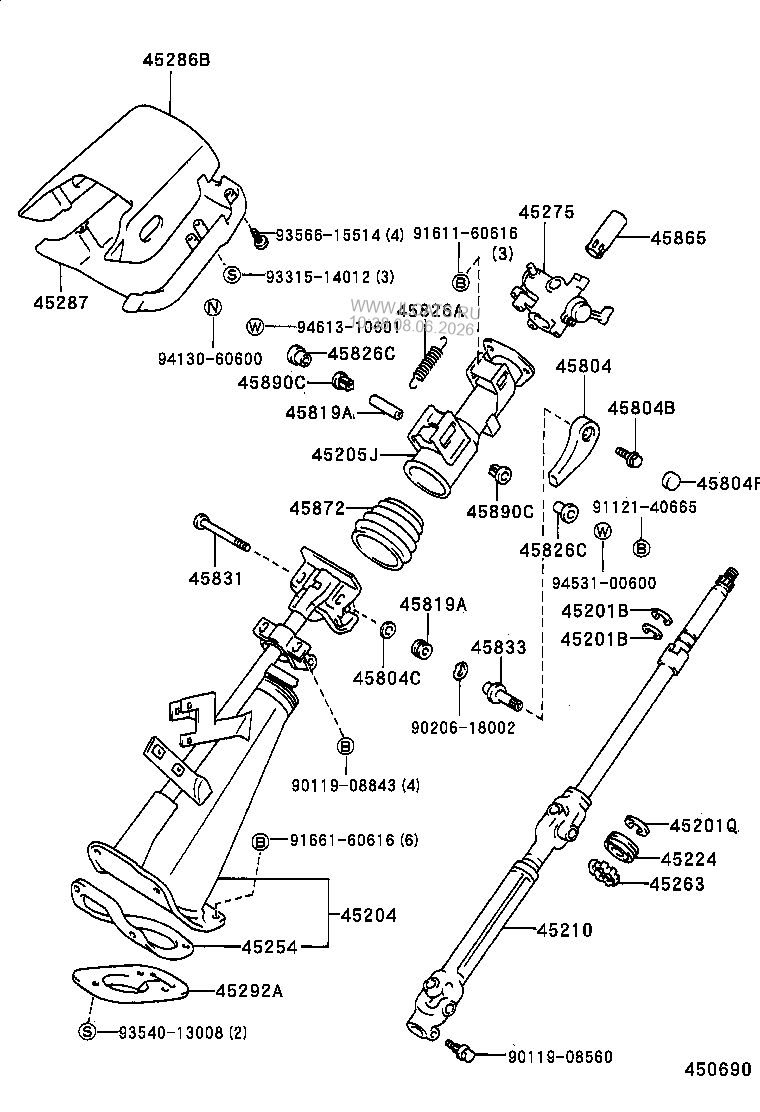 POWER STEERING TUBE TOYOTA SPRINTER 152130 