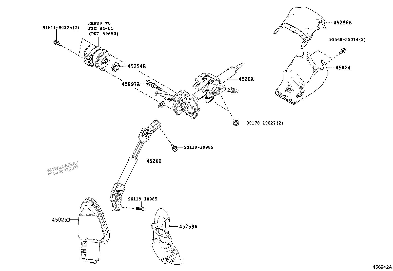 STEERING COLUMN & SHAFT TOYOTA PRIUS&(222140)