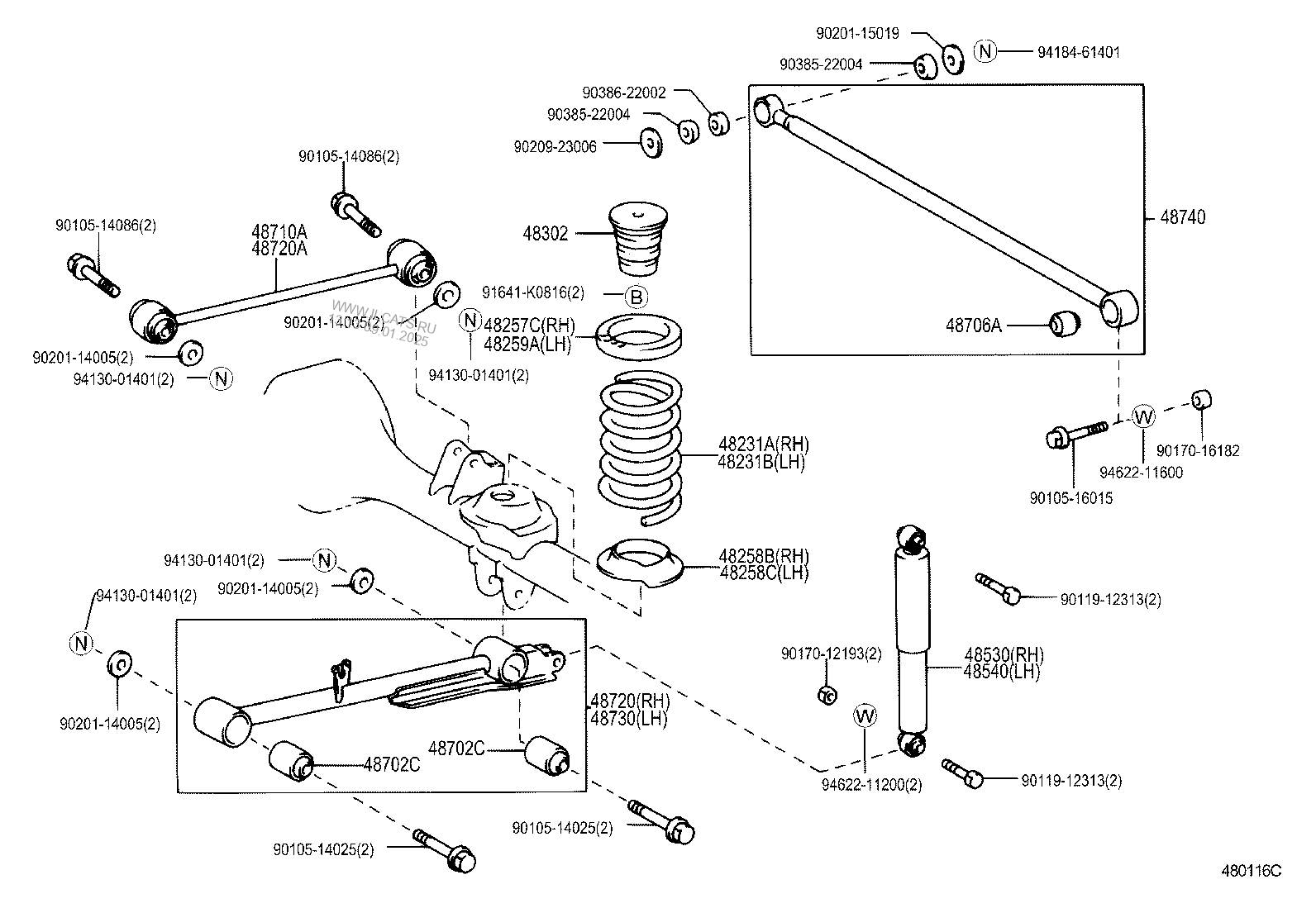 REAR SPRING & SHOCK ABSORBER TOYOTA LITE/TOWNACE NOAH,V&(651150)