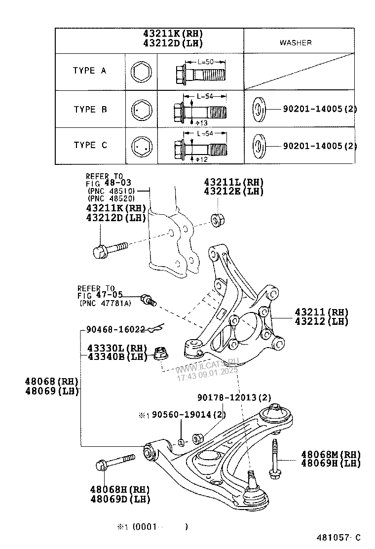 FRONT AXLE ARM & STEERING KNUCKLE TOYOTA MR-S&(211130)