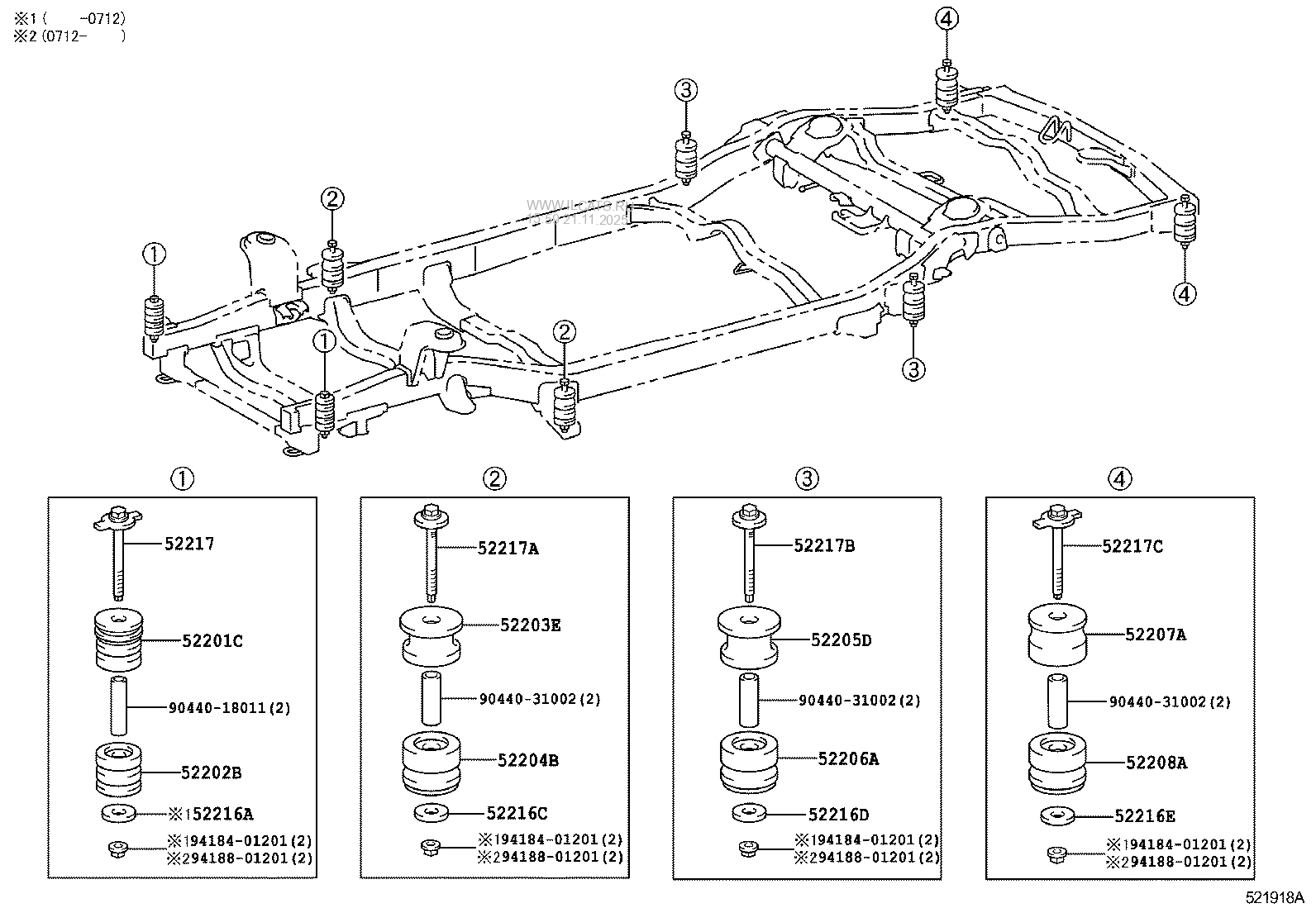 ОПОРА КАБИНЫ & КРЕПЛЕНИЕ КАБИНЫ TOYOTA HILUX SURF&(671170)