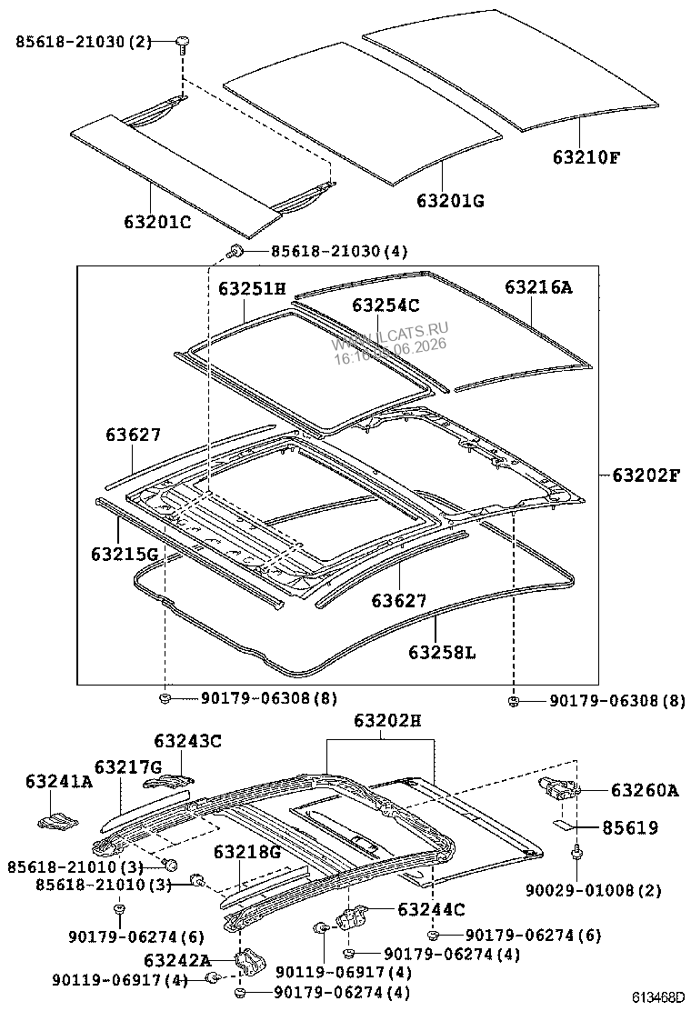 ROOF PANEL BACK WINDOW GLASS TOYOTA PRIUS 222130 