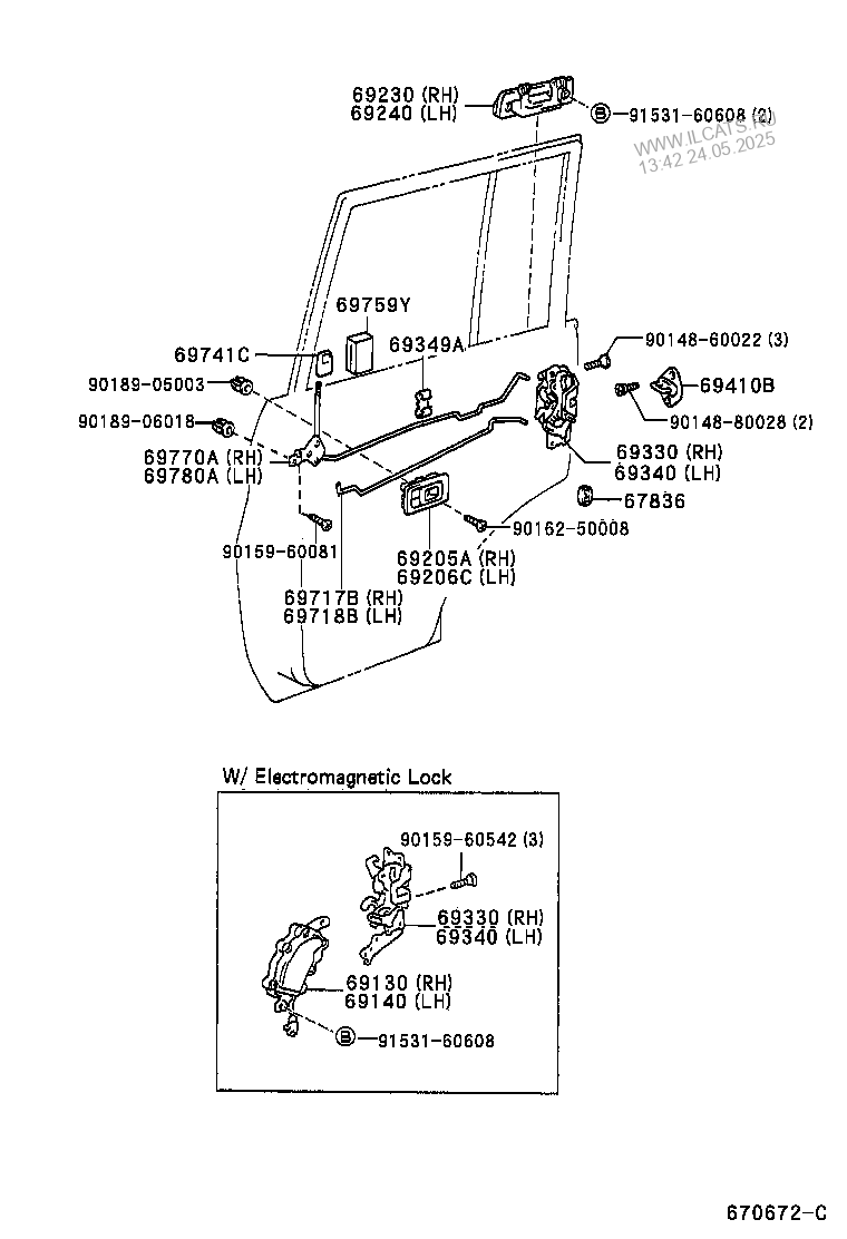 Rear Door Lock Handle Toyota Land Cruiser S T H T Nbsp 781130
