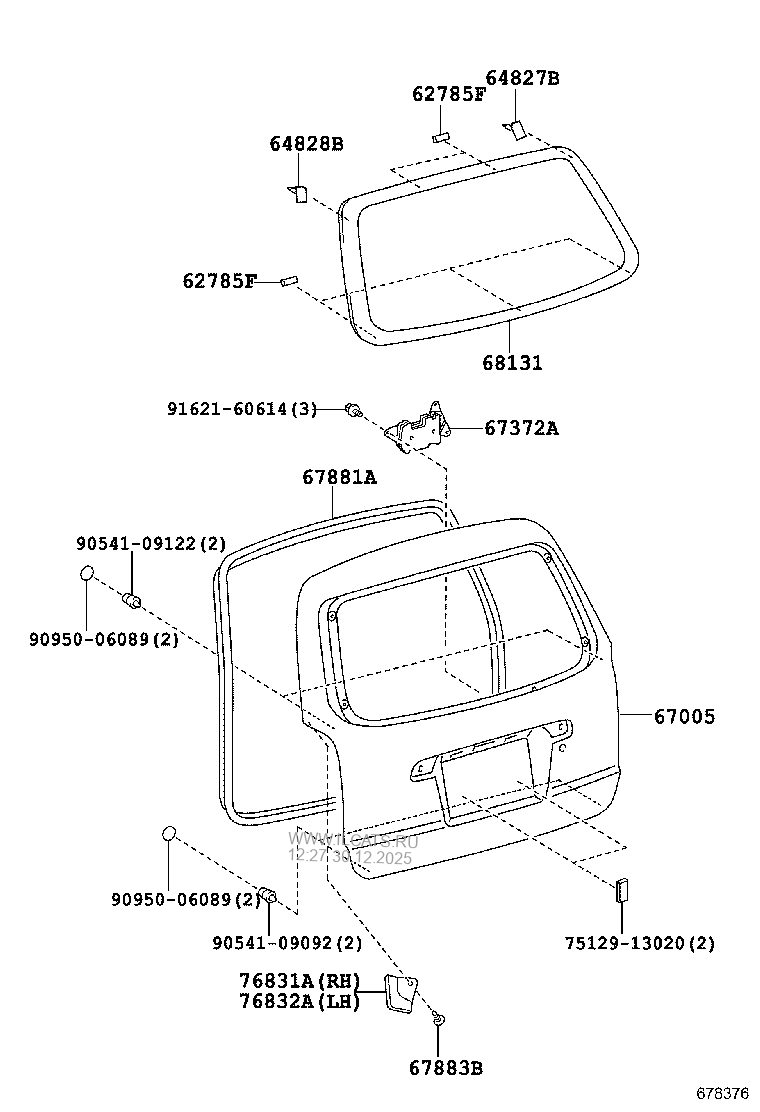 BACK DOOR PANEL & GLASS TOYOTA PROBOX/SUCCEED&(173120)