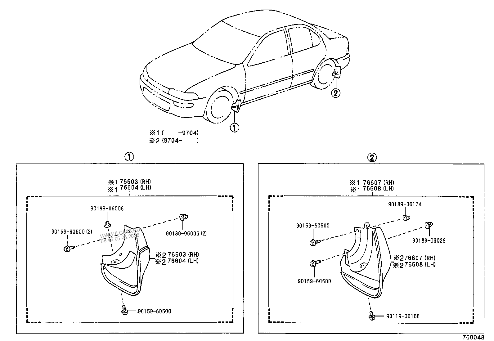 MUDGUARD SPOILER TOYOTA SPRINTER 152130 