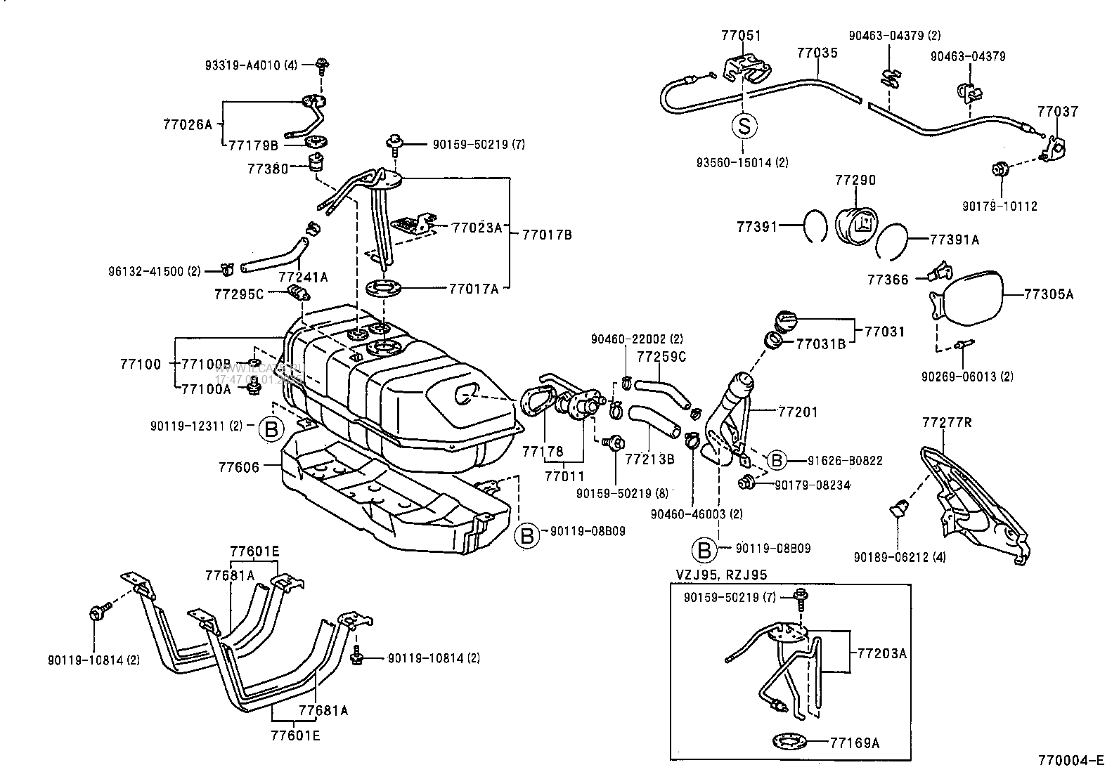 FUEL TANK & TUBE TOYOTA LAND CRUISER PRADO&(781140)