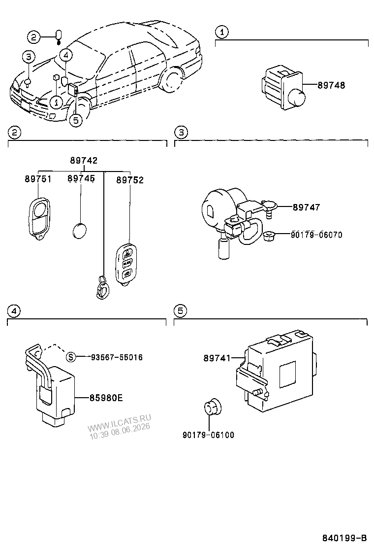 SWITCH RELAY COMPUTER TOYOTA SPRINTER 152130 