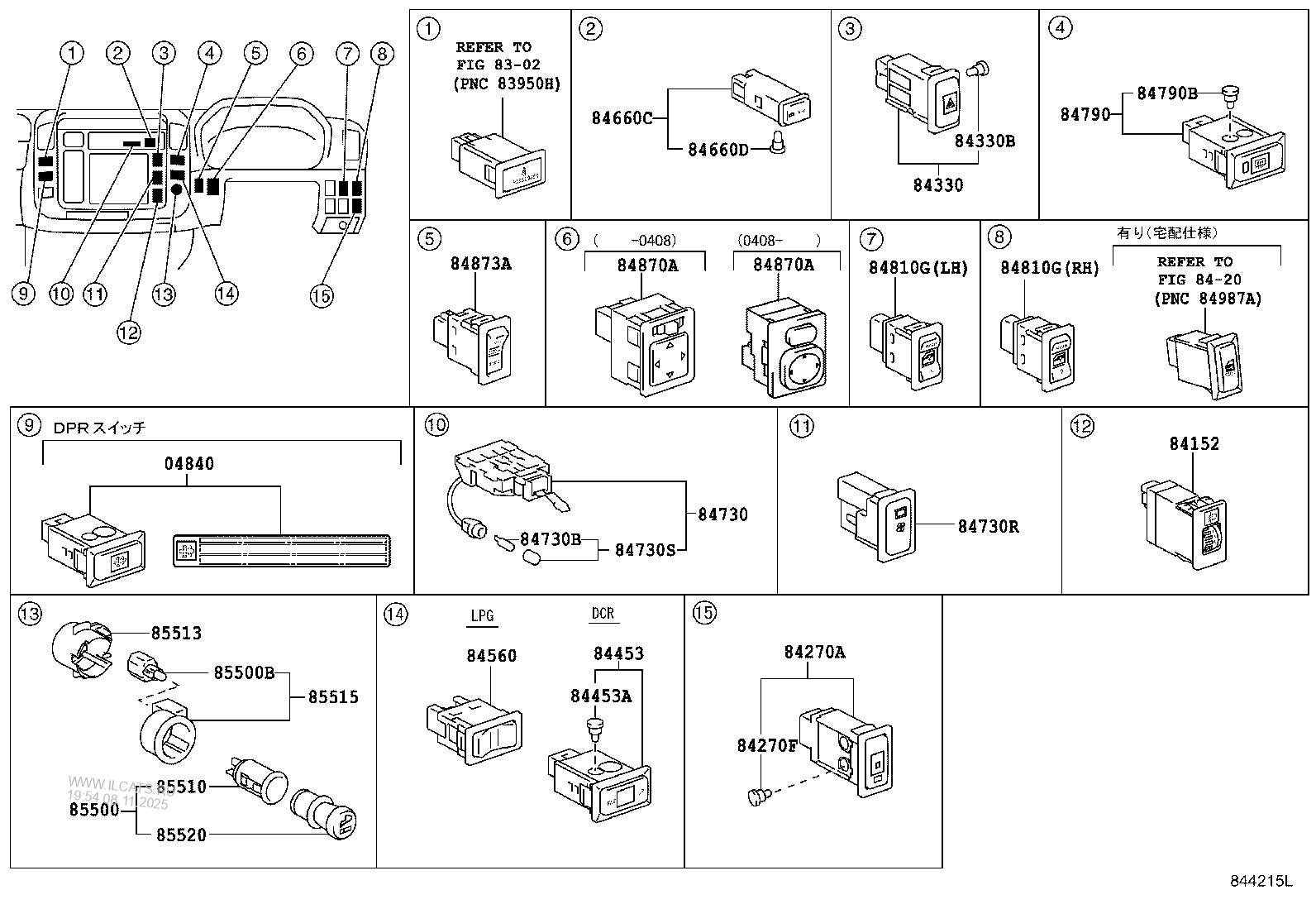 SWITCH & RELAY & COMPUTER TOYOTA DYNA/TOYOACE&(731170)