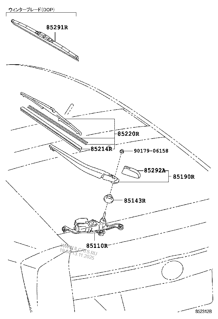 REAR WIPER TOYOTA PRIUS&(222130)