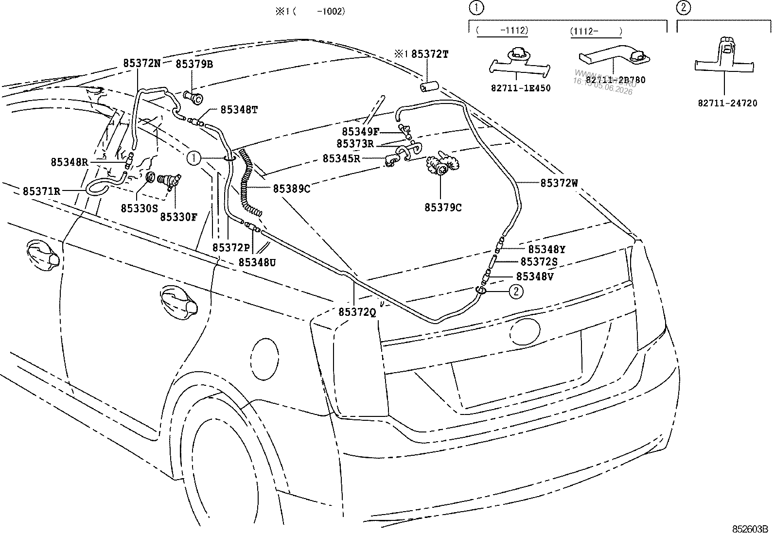 REAR WASHER TOYOTA PRIUS 222130 
