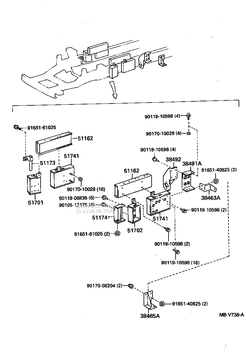 BATTERY CARRIER TOYOTA SPRINTER 152130 