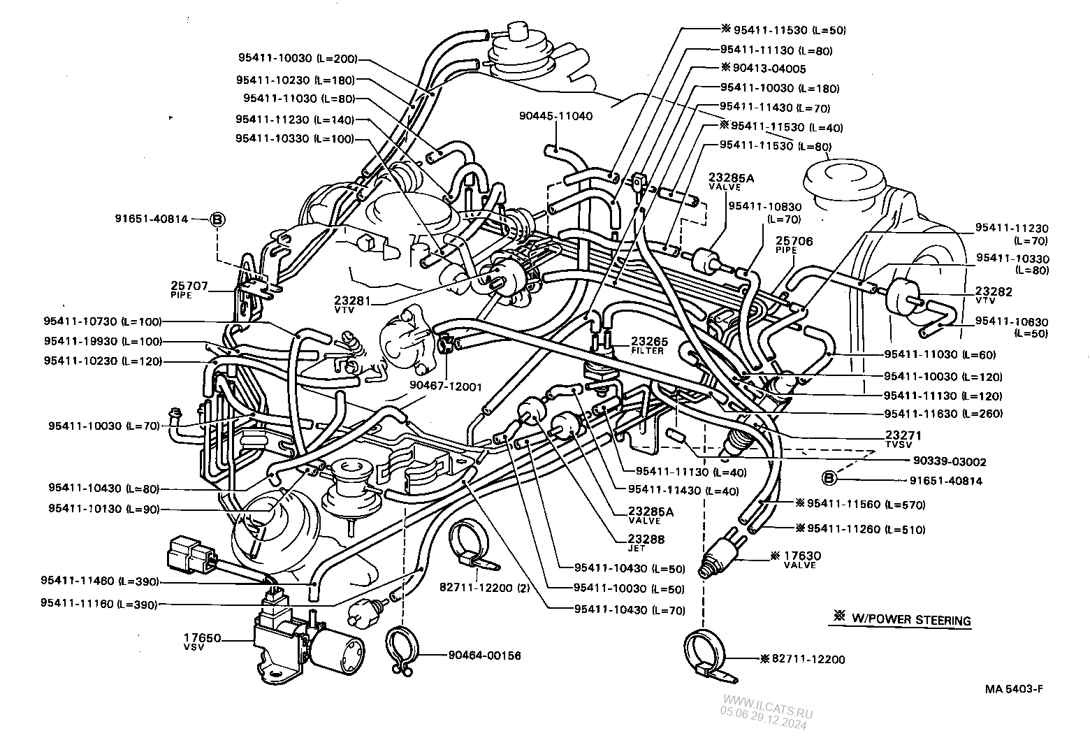 VACUUM PIPING TOYOTA COROLLA&(191110)