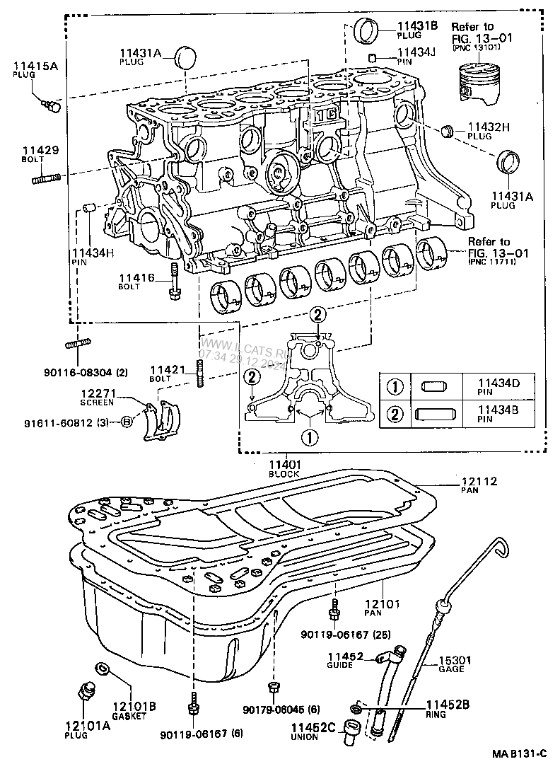 CYLINDER BLOCK TOYOTA MARK 2&(311160)