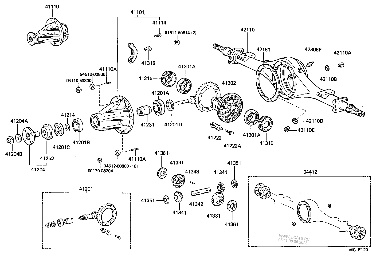 Rear Axle Housing Differential Toyota Hiace Truck Nbsp