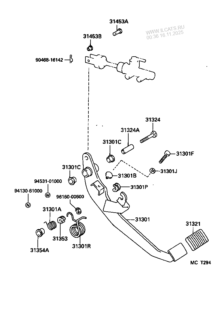 CLUTCH PEDAL & FLEXIBLE HOSE TOYOTA HIACE TRUCK&(691160)