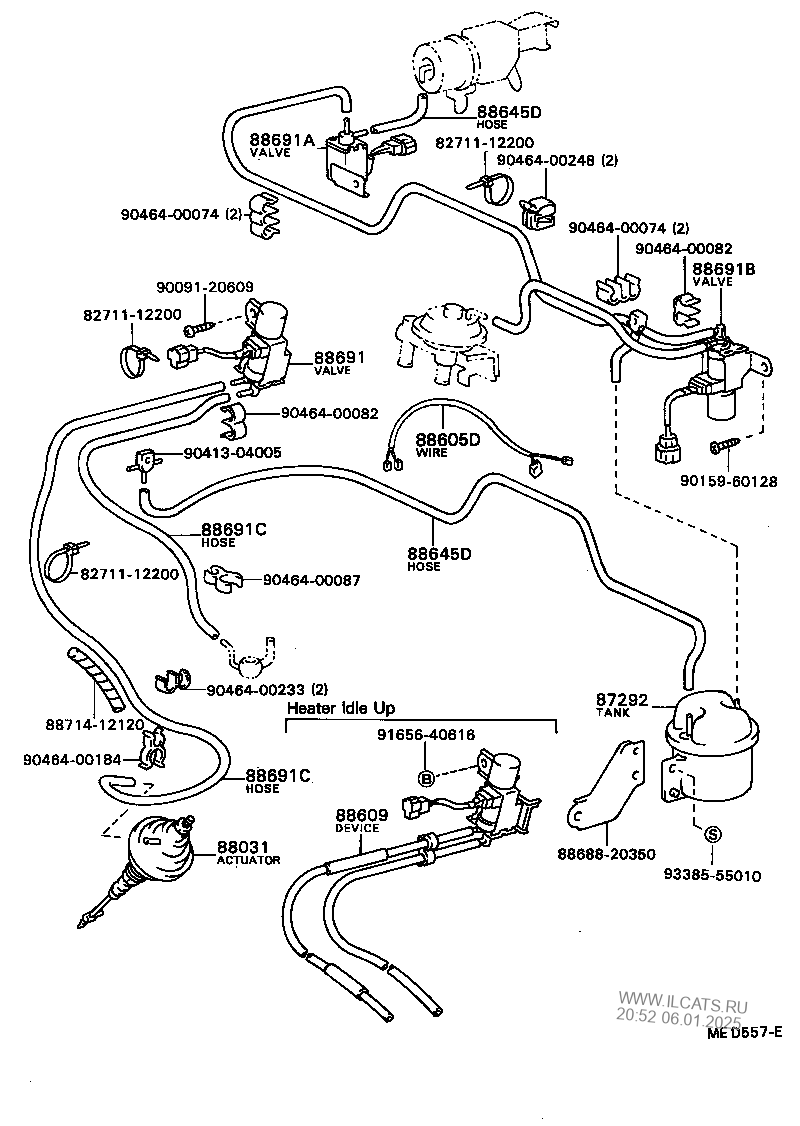 HEATING & AIR CONDITIONING - VACUUM PIPING TOYOTA COROLLA&(151110)