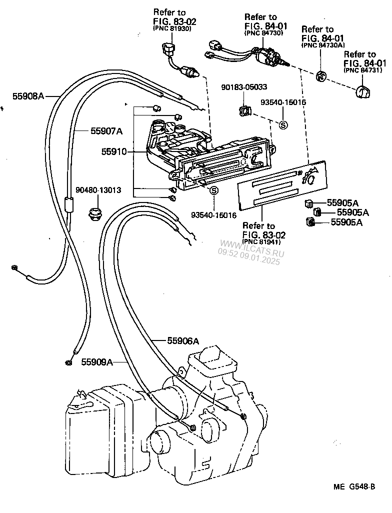 HEATING & AIR CONDITIONING - CONTROL & AIR DUCT TOYOTA LITEACE VAN ...