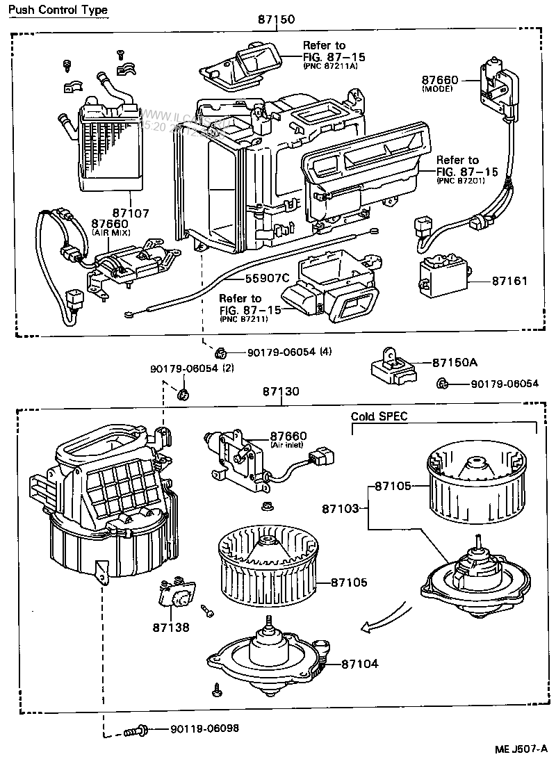 HEATING & AIR CONDITIONING HEATER UNIT & BLOWER TOYOTA CELICA&(252150)