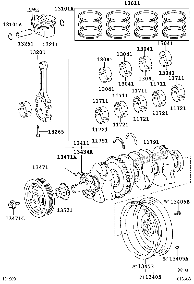 CRANKSHAFT & PISTON TOYOTA SCION TC&(277420)