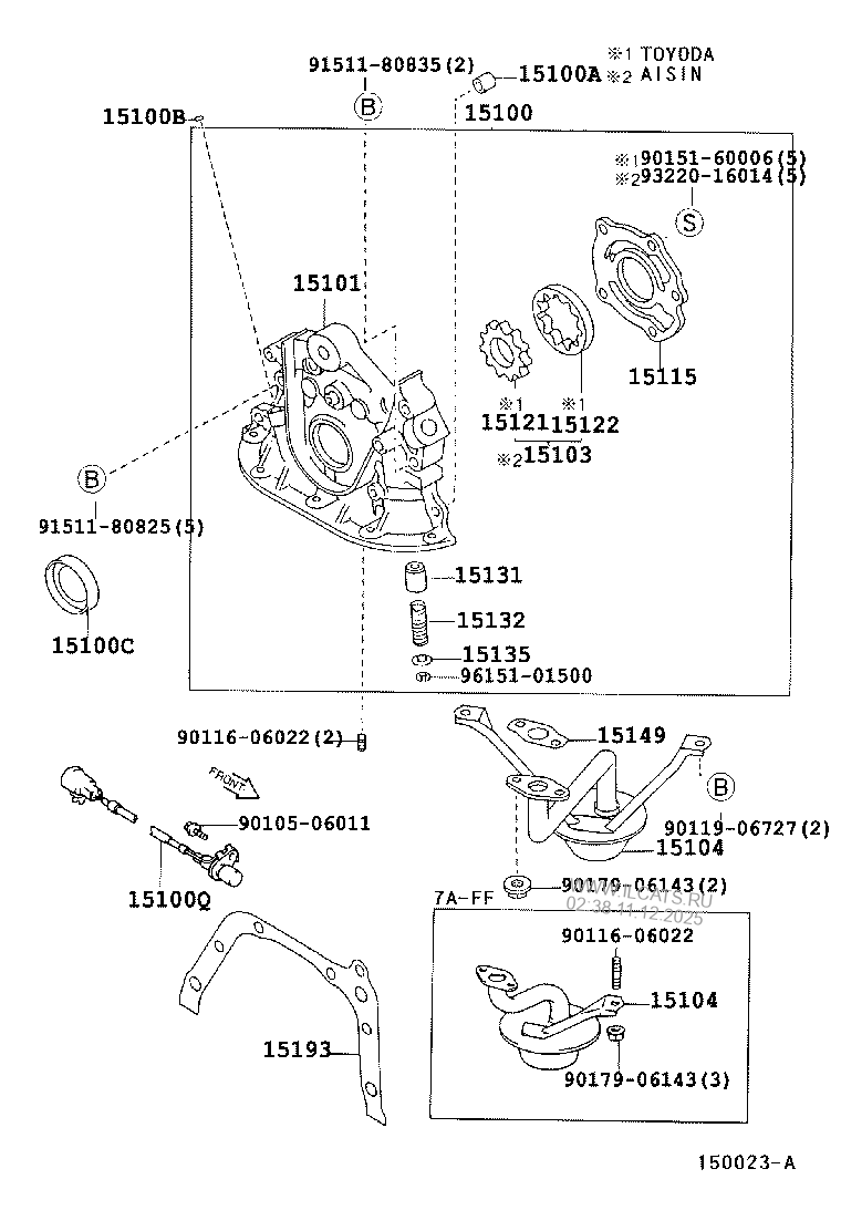 ENGINE OIL PUMP TOYOTA COROLLA JPP&(151430)