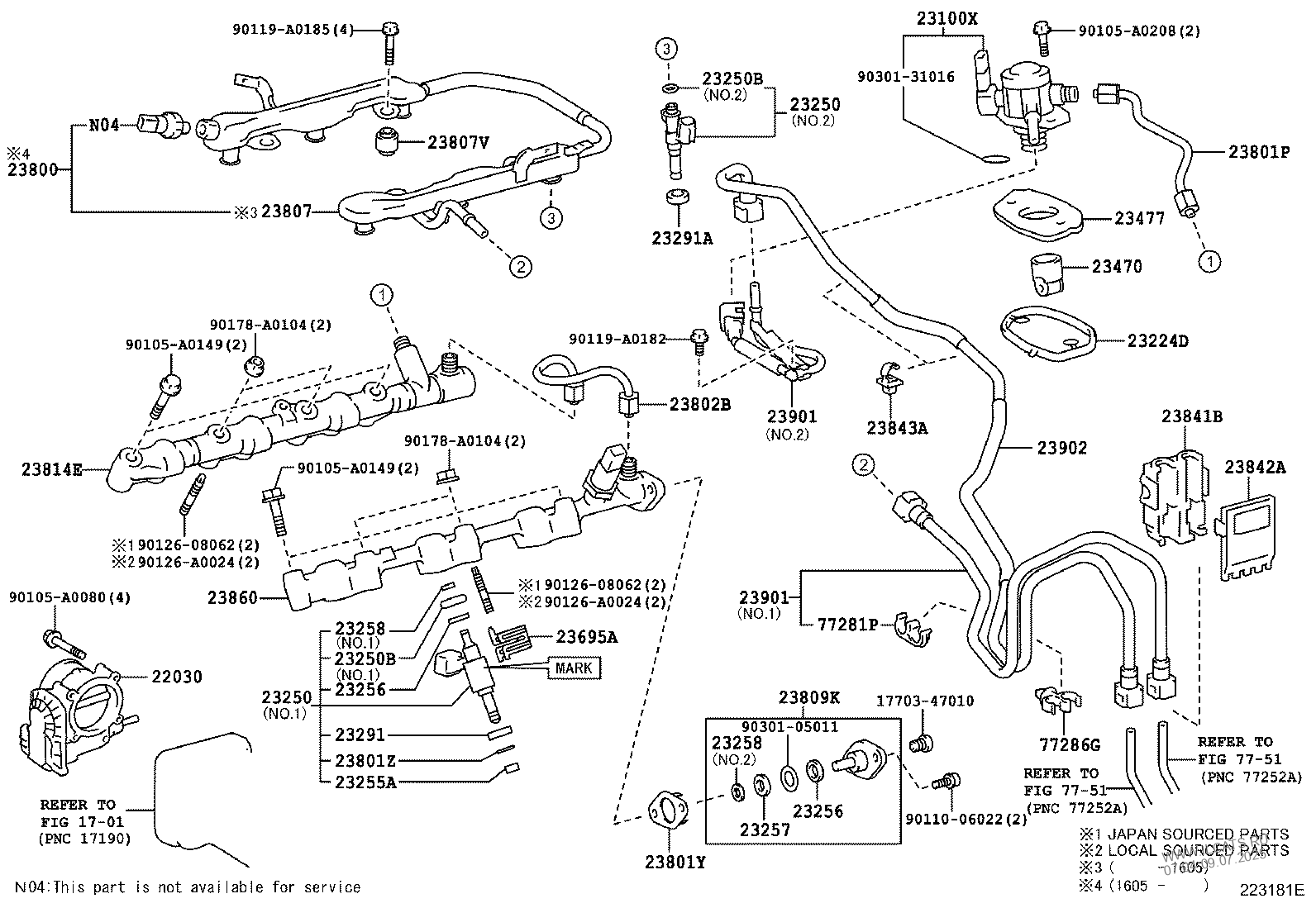 Fuel injection system toyota tacoma 674470 